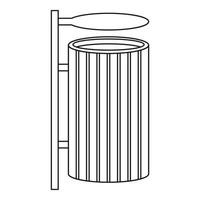 icono de papelera pública, estilo de esquema vector