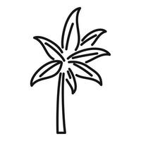vector de contorno de icono de palmera de rama. hoja de verano