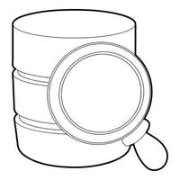 Searching database icon, outline style vector