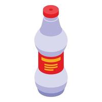 Bbq fire bottle icon isometric vector. Fish picnic vector