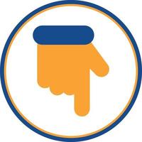 Hand Point Down Vector Icon Design