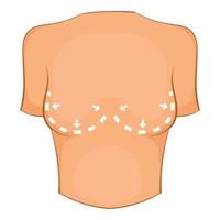 Breast surgery correction icon, cartoon style vector