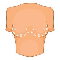 Breast surgery correction icon, cartoon style vector