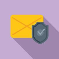 Mail security icon flat vector. Data protect vector
