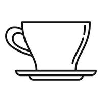 vector de contorno de icono de taza de café caliente. café de descanso