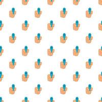 Hand with gun pattern, cartoon style vector
