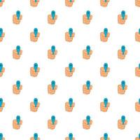 Hand with gun pattern, cartoon style vector