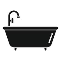 vector simple de icono de bañera. tubería de agua