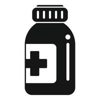 Pill jar icon simple vector. Hospital care vector