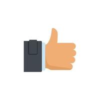 Thumb up icon flat isolated vector