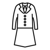 vector de contorno de icono uniforme. traje de moda