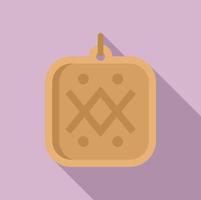 Greek amulet icon flat vector. Hand ox vector