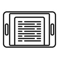 Online tablet study icon outline vector. Book training vector