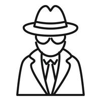 Secret agent icon outline vector. Call person vector