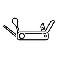 Army tool icon outline vector. Knife multitool vector