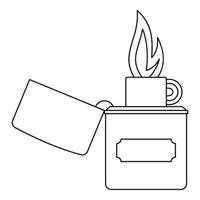 Lighter icon, outline style vector