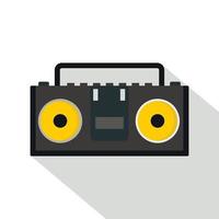 Vintage tape recorder for audio cassettes icon vector