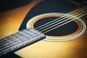 Acoustic guitar with new strings photo