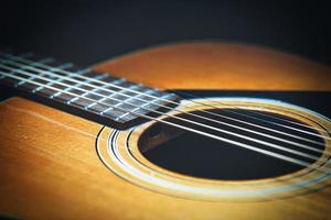 An acoustic folk guitar photo