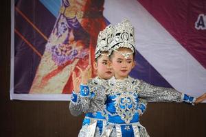 Jakarta, Indonesia in November 2022. Young children ranging from kindergarten to elementary school are taking part in the National Archipelago dance competition. photo