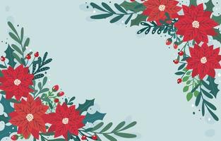 Poinsettias Background on Winter Season vector