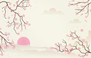 Vintage Japanese Peach Blossom Background vector