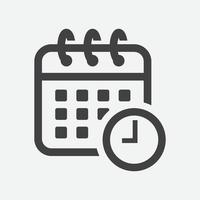 icono de calendario en estilo moderno y plano aislado en fondo gris. diseño de símbolo de calendario, logotipo, aplicación, ui. ilustración vectorial vector