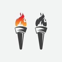 torch icon logo vector illustration, torch design vector