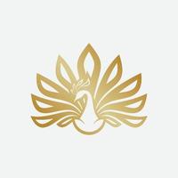 peacock logo design illustration, peacock icon illustration, beauty logo design, peacock luxurious icon in EPS.10 vector