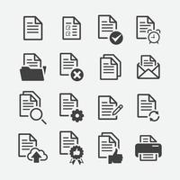 Document icon set, file document vector symbol, file document collection