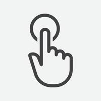 hacer clic en el icono plano del dedo, vector de puntero de mano, diseño de logotipo de cursor de puntero de mano