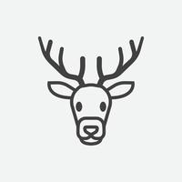 Christmas reindeer head line icon. Christmas symbol. Vector illustration. Vector illustration