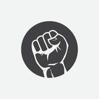 Power sign. Fist male hand. Vector Illustration