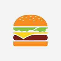 burger flat design icon, hamburger icon, tasty burger icon design, berger illustration vector