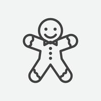 Gingerbread man cookie icon. Happy new year decoration. Merry christmas design element. New year and xmas celebration. Vector illustration