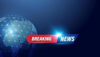 Abstract world breaking news concept background urgent news coverage latest news on a blue background. vector