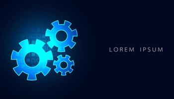 Abstract gear cogs digital concept technology industry construction icon blue futuristic abstract background. vector