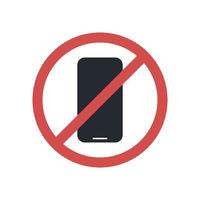 There is no phone sign and no phone prohibition area, prohibited symbol isolated on white background flat vector illustration.