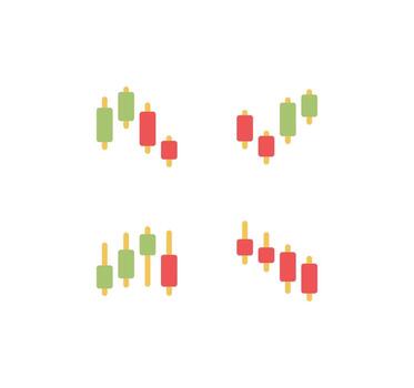 Set of finance and marketing icons, graph, market, statistic, chart, diagram, grid, bar, arrow and flat line variety vectors. vector