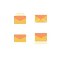 Envelope and mail icon flat line symbol. vector