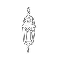 Hand drawn lantern icon. Ramadan Kareem design elements. Vintage lantern vector illustration.