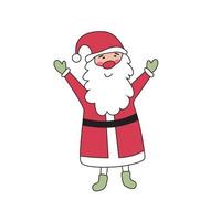 Funny Hand Drawn Vector Illustration with Cute Santa Claus.