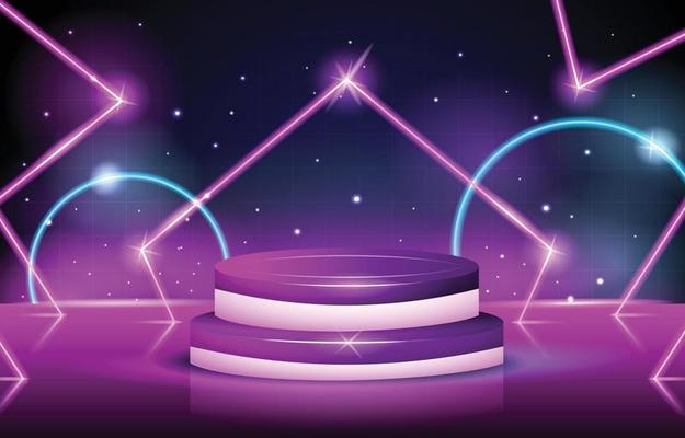 Retro Neon Light Podium Concept