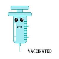 Covid-19 Coronavirus concept. Vaccine Illustration. the covid-19 pandemic outbreak. flat illustration isolated icon vector