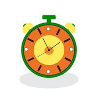 Alarm clock icon. Alarm clock that sounds loudly in the morning to wake up from bed. Illustration of isolated cartoon alarm clock on white background. vector