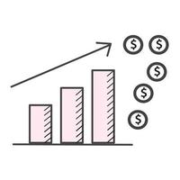 Bar Chart Graph Chart Statistical Business Infographic Elements Template. Full of dollars. vector