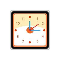 Clock icon in flat style, square timer on white background. Business watch. Vector design element for you project