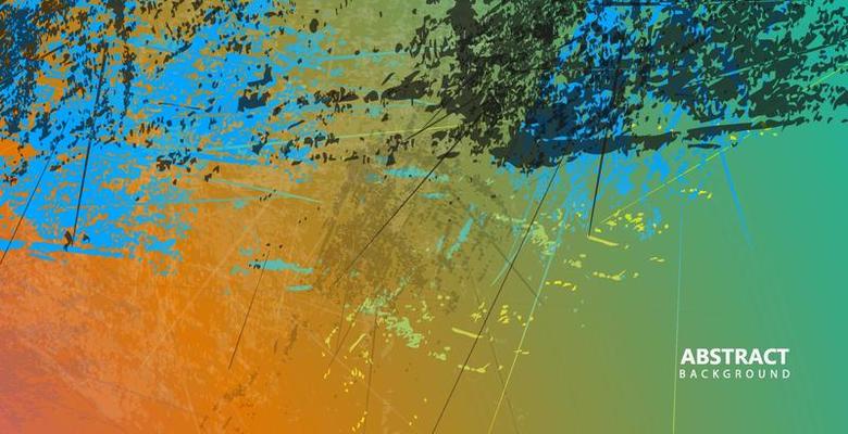 Abstract grunge texture multicolor painting in wall background