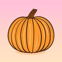 hand drawn vector pumpkin  flat style vector illustration.