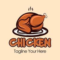 grilled chicken logo. chicken logo vector illustration